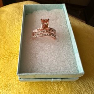 Rose Gold Crystal Accent Ring with beautiful gemstone